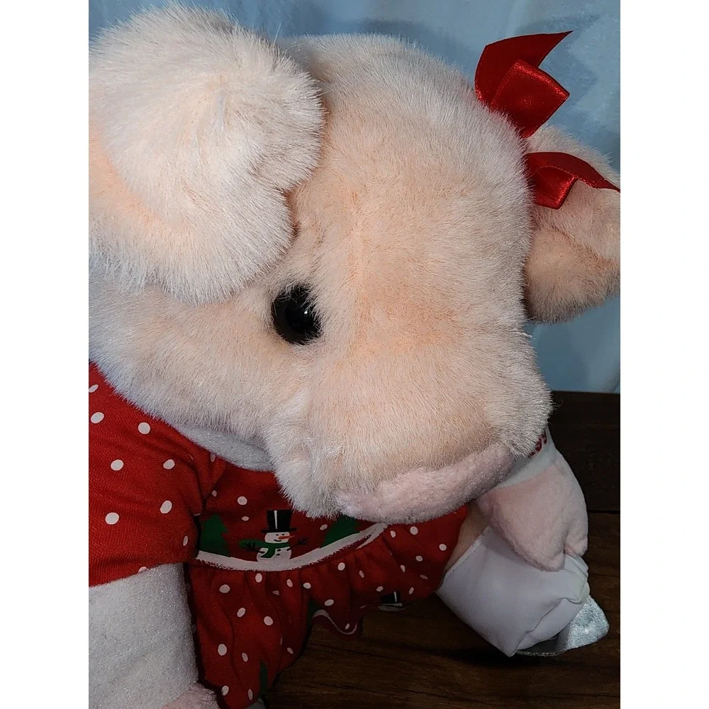 Macy's Priscilla Rich's Pink‎ Pig Christmas Skater 1997